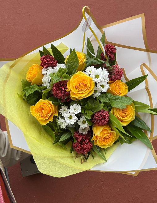 Bouquet champetre jaune et orange